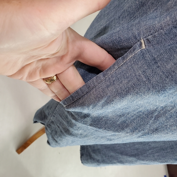 GAP Chambray Popover Denim Shirt Dress in Indigo 100% Cotton Size XS Petite - Picture 9 of 12